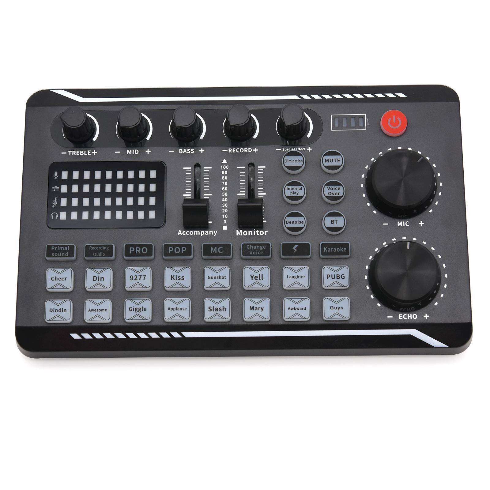 Живой подкаст DJ-оборудование Звуковая карта F998 Консоль Студийная звуковая карта Профессиональный микшер для ПК Конденсаторный USB Проводной