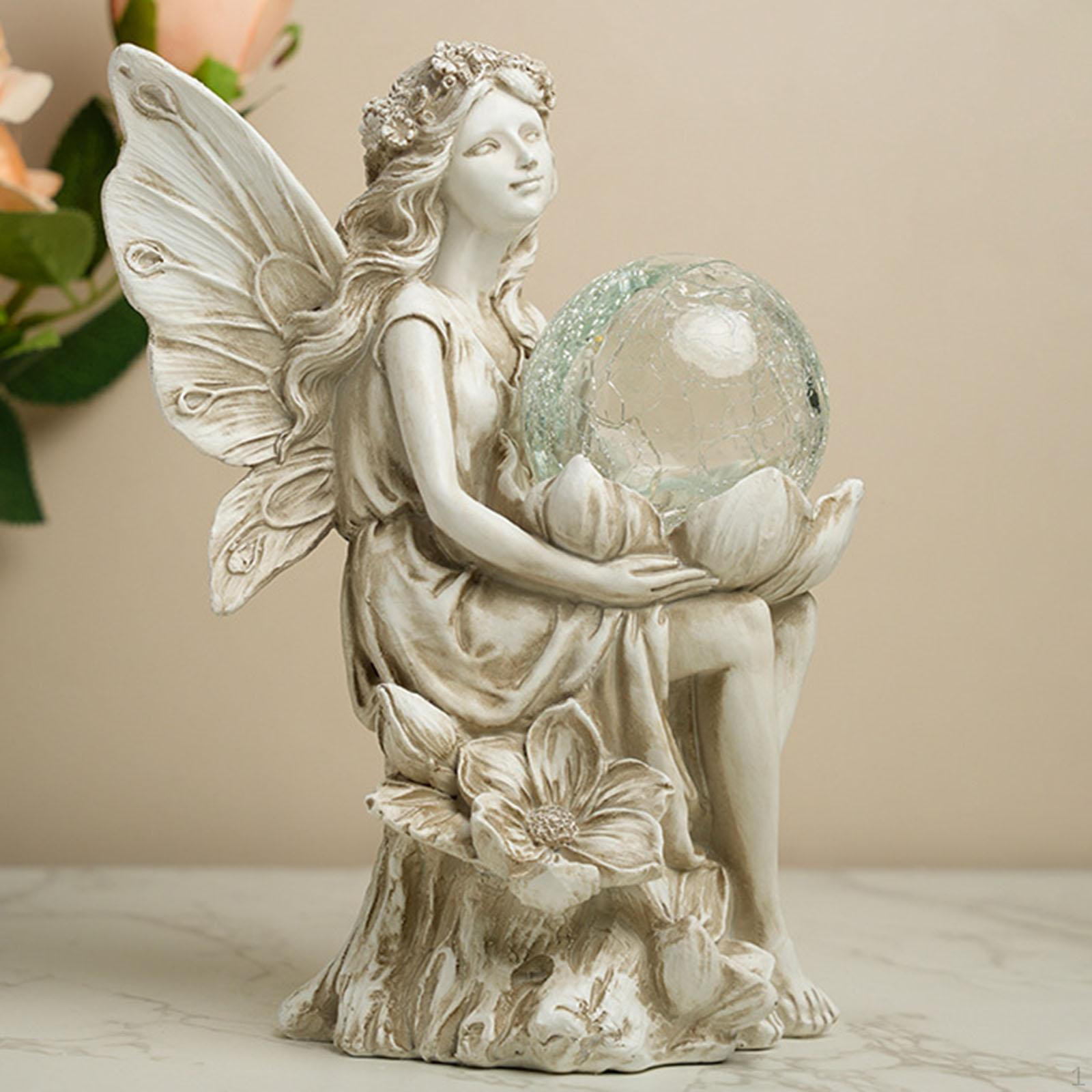 

Скульптура девушки-феи, солнечная лампа для освещения садовой дорожки