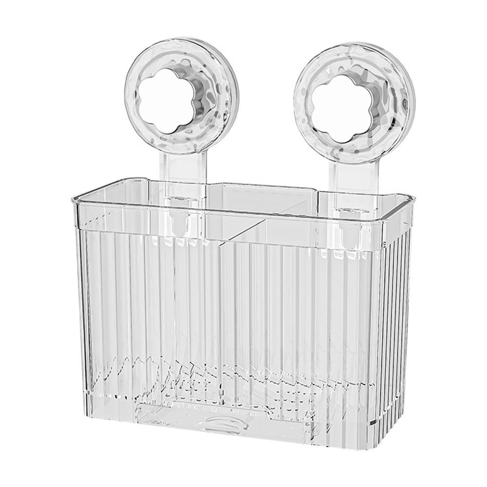 

Wall Mounted Chopstick Storage Box Plastic Chopstick Cage Suction Cup Chopstick Holder Bathroom прозрачный