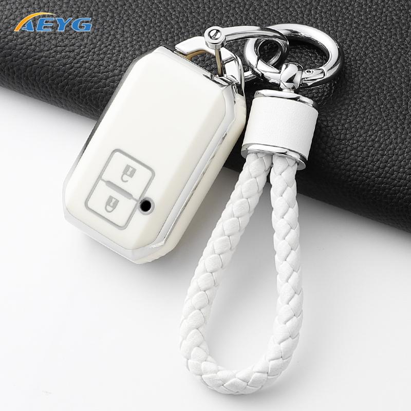 New Fashion Soft Tpu Car Key Case Cover Shell Fob For Suzuki Swift Wagon R Jimny Sierra Spacia Ertiga 2 Buttons Auto Accessories