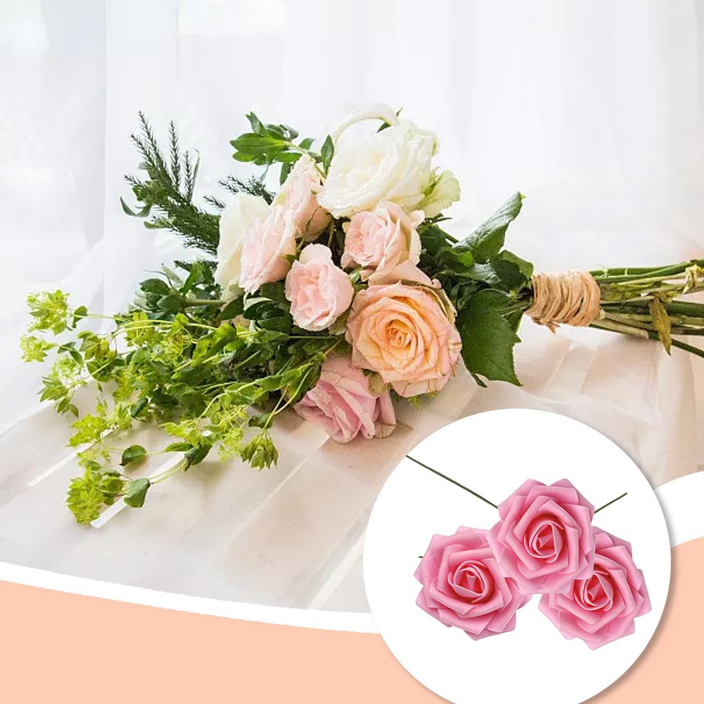 50 kusů Domácí kancelář Hotel Přenosné Realistické Umělé květiny Vnitřní Venkovní Svatba Opakovaně použitelné Simulační Růže
