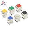 17.2*17.2mm 3A/250V 6A/125V Snap-in 2NO2NC Momentary Square Push Button Switch With LED Light Plastic