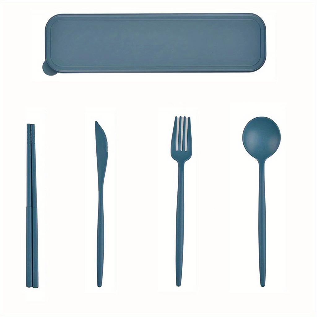 Set di posate da viaggio con custodia, 4 set di