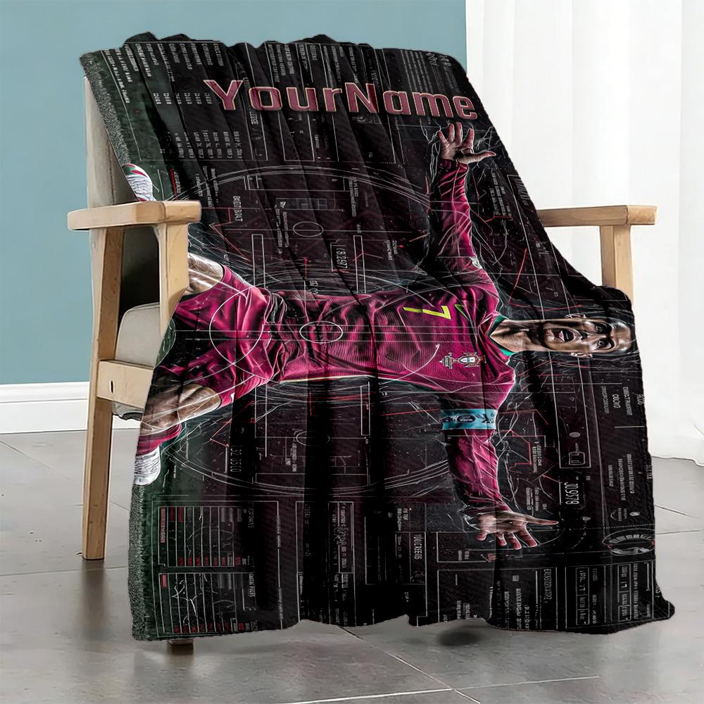 Manchester Customize Your Name Blanket Multi-purpose Customizable Blanket Ultra-Soft Great for Office Living Room Nap Couch for All Occasions
