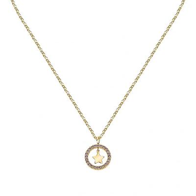 Stahlkette in Goldton mit weißem Kristall LPS10ARR07 für Damen