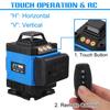 16/12/8 Line 360° 4D Horizontal Vertical Cross Spirit Level Measure Tool Kit Green Light Laser Level