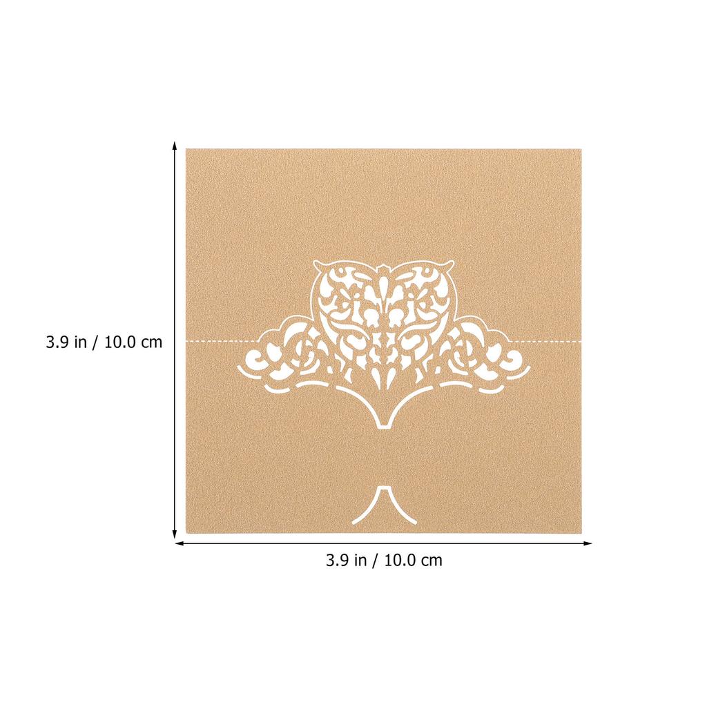 50Pcs Love Heart Hollow Out Paper Place Cards Vintage Rustic Wedding Seat Name Cards Table Name Card for Banquet Party Cafe