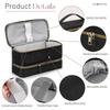 PU Double Layer Hair Dryer & Curling Iron Storage Bag - Large Capacity, Portable, Multi-functional Makeup Handbag with a High-end Feel.