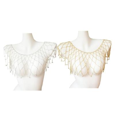 Elegant Rhinestones Shoulder Wrap Chain Shoulder Jewelry for Formal Event Fashion Decorative Neck Accessory Body Chain