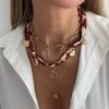 IngeSight.Z 3 Pcs/Set Bohemian Charm Ribbon Necklace Women Gold Color Sun Flower Moon Heart Pendant Choker Necklace Jewelry Gift