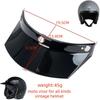 Motorcycle Helmet Visor Shield 3-Button Retro Sun Shade Protector