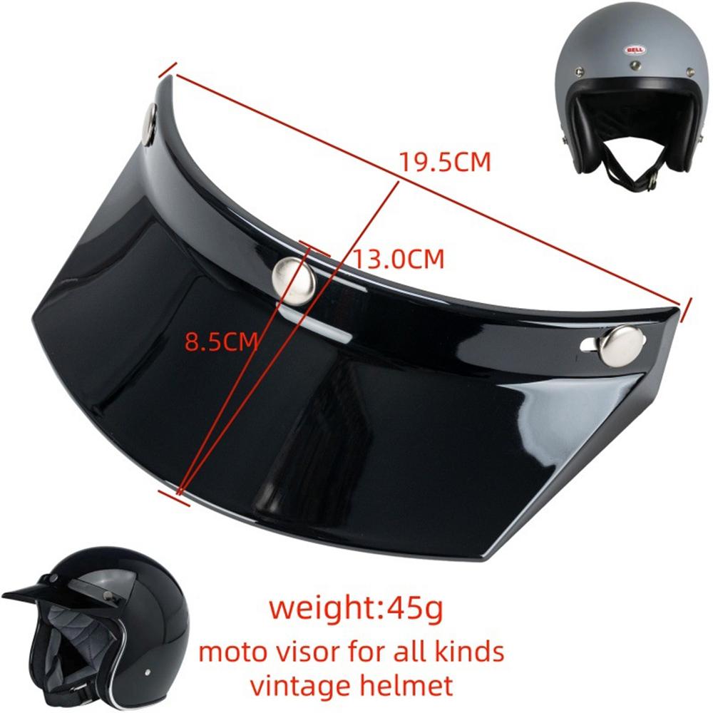 Motorcycle Helmet Visor Shield 3-Button Retro Sun Shade Protector