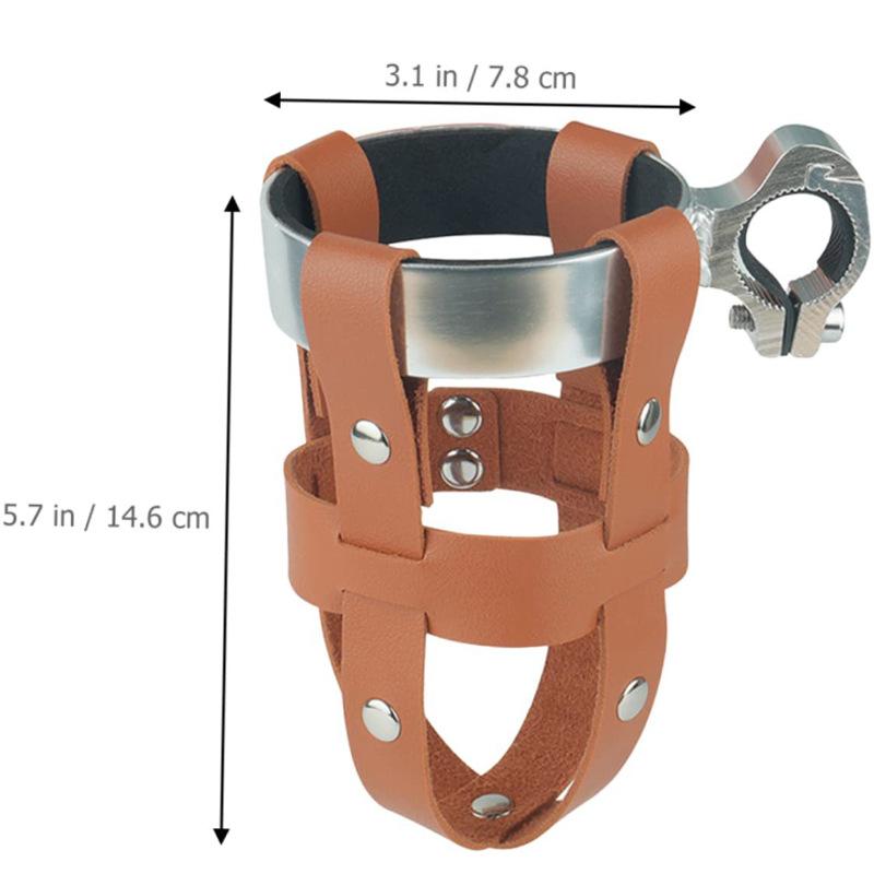Outdoor Bicycle Water Cup Holder, Anti-Shake, Battery Bike, Mountain Bike, Water Bottle Holder, Cycling, Milkshake, PU Leather Holder