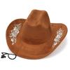 Unisex Retro Denim Floral Embroidery Jazz Hat - Western Ethnic Outdoor Style