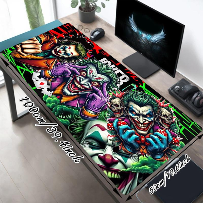 Joker Art Xl Gaming Mouse Pad Nonslip Rubber Base Stitched Edge Waterproof Desk Mat For Pc Laptop Gamer Office Computer Accessories C929236