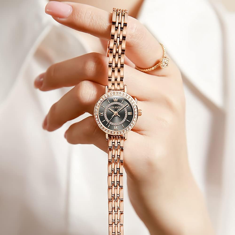 OLEVS Women's Milanese Mesh Analog Watch Waterproof Simple Dial Fashion Timepiece