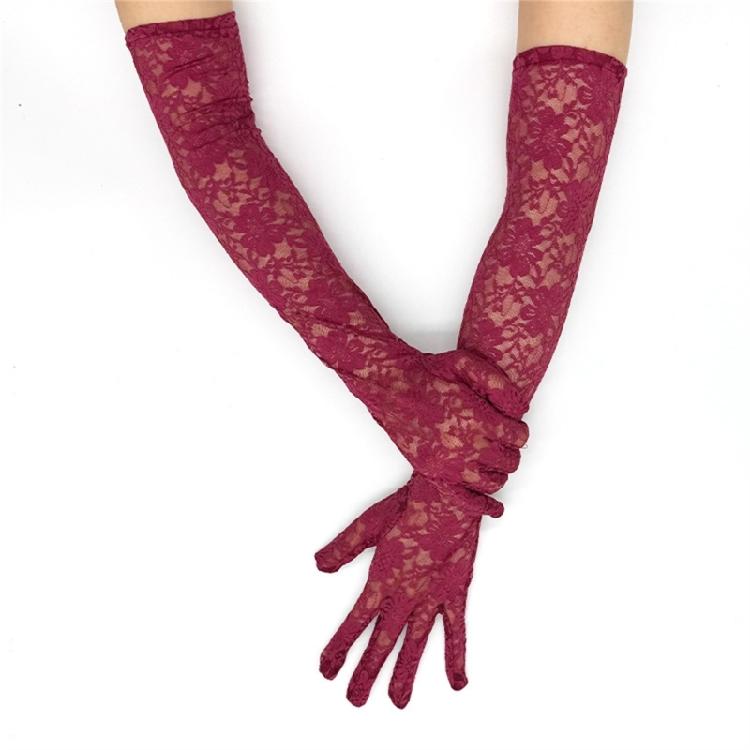 2 paires de Gants Longs en Dentelle Transparente pour Mariage Femmes Mitaines Courtes Fantaisie en Tulle pour Spectacles sur Scène
