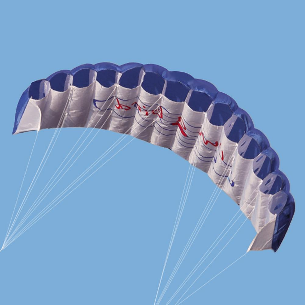 

Outdoor Dual Line Stunt Parafoil with Control Bar Fun Parachute Professional Kitesurf Toy for Beach Sports Games синій