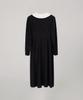 Obeodyupeulleeo Shawl Collar Long Dress_White/Black