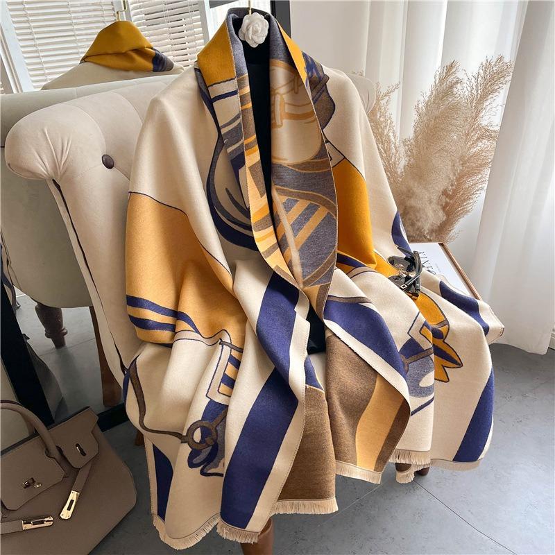 Personalized and trendy carriage scarf new listing autumn and winter shawl imitation cashmere scarf women's warm scarf