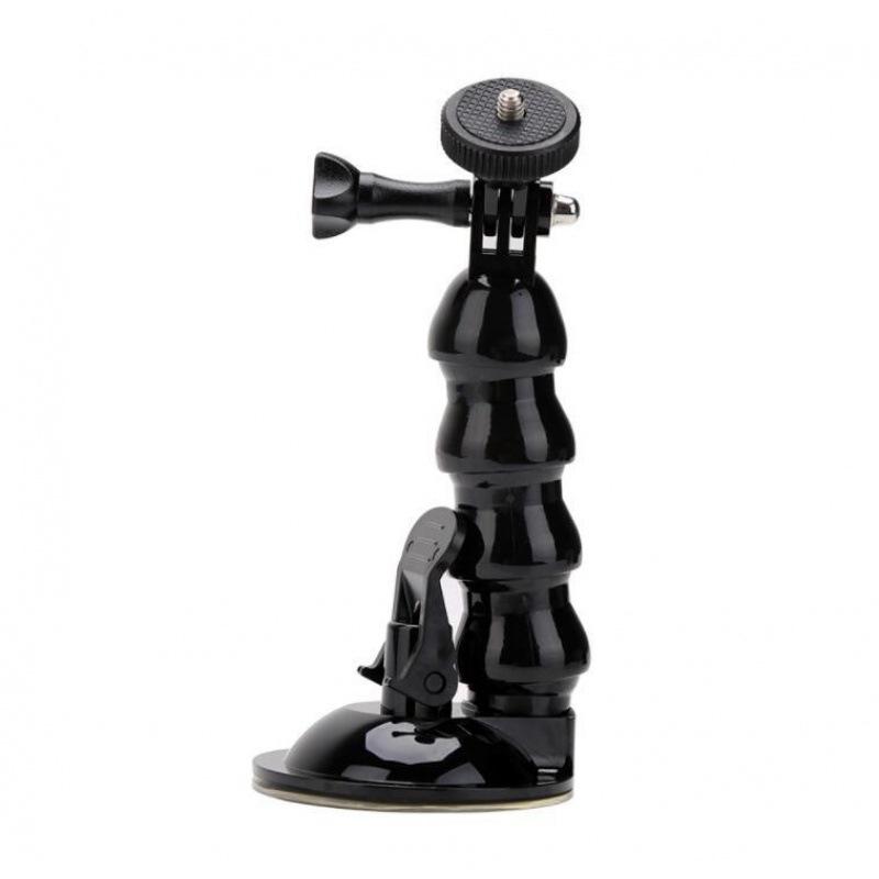 GoPro Snake Arm Suction Cup Mount: Universal 4-Section Action Camera Holder for Car.