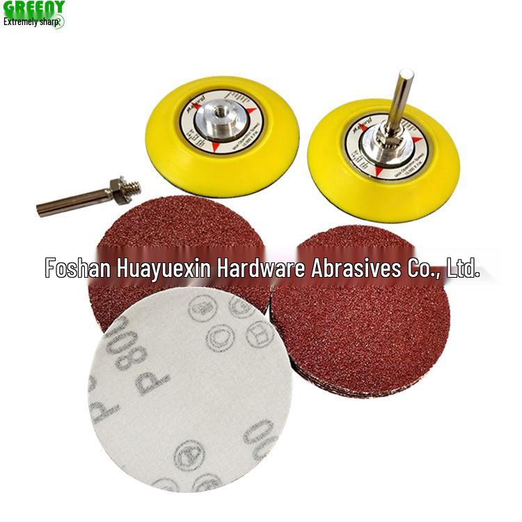 3-Inch Flocked Sandpaper Pad with Handle, 75mm Suction Cup for Electric/Pneumatic Grinder