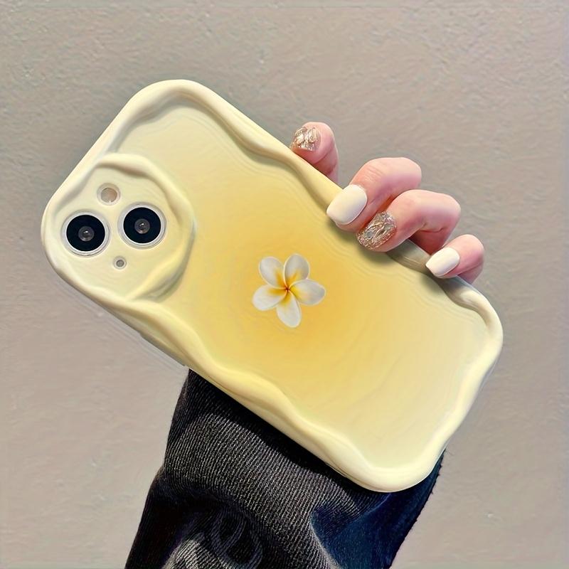 Chrysanthemum petal TPU cream patterned phone case suitable for iPhone 17 16 15 14 13 12 11Pro/Max/Plus anti drop and shockproof