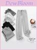 Casual Moelle Striped Wide Leg Pants For Women With High Waist And Pockets