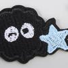 baizihuahu 6 Pcs Cartoon Embroidered Patches, Iron on Sew Decorative Appliques, Cute Black Ball Patches for Clothes Bags Hats Repairing Holes