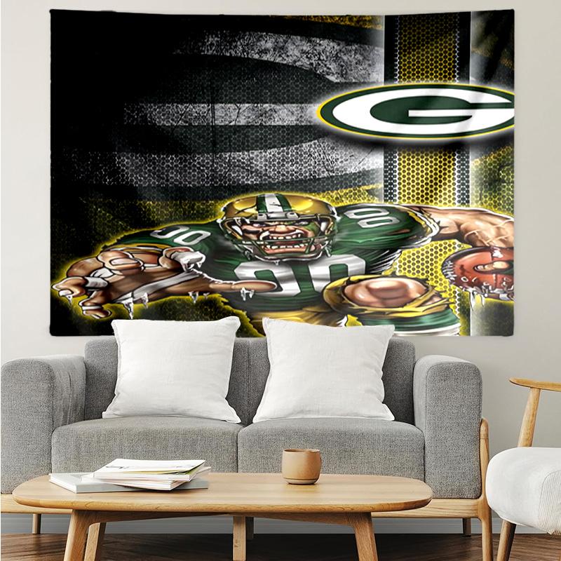 Green Bay Packers Fan Gear Tapestry Accessories Playroom Tapestry, for Bedroom,Livingroom, dormitory Room Wall Decor Fan Birthday Gifts