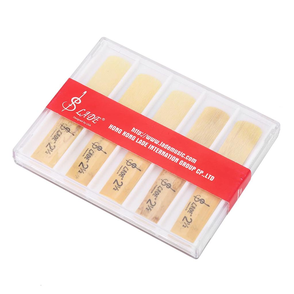 Clarinet Reeds, B-flat, Strength 2.5, Durable, 10 Reeds per Pack, Clear Box Included, Suitable for Beginners