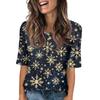 Shirts For Women Trendy Round Neck Button T Shirts Printed Blouse Half Sleeve Tops For Women
