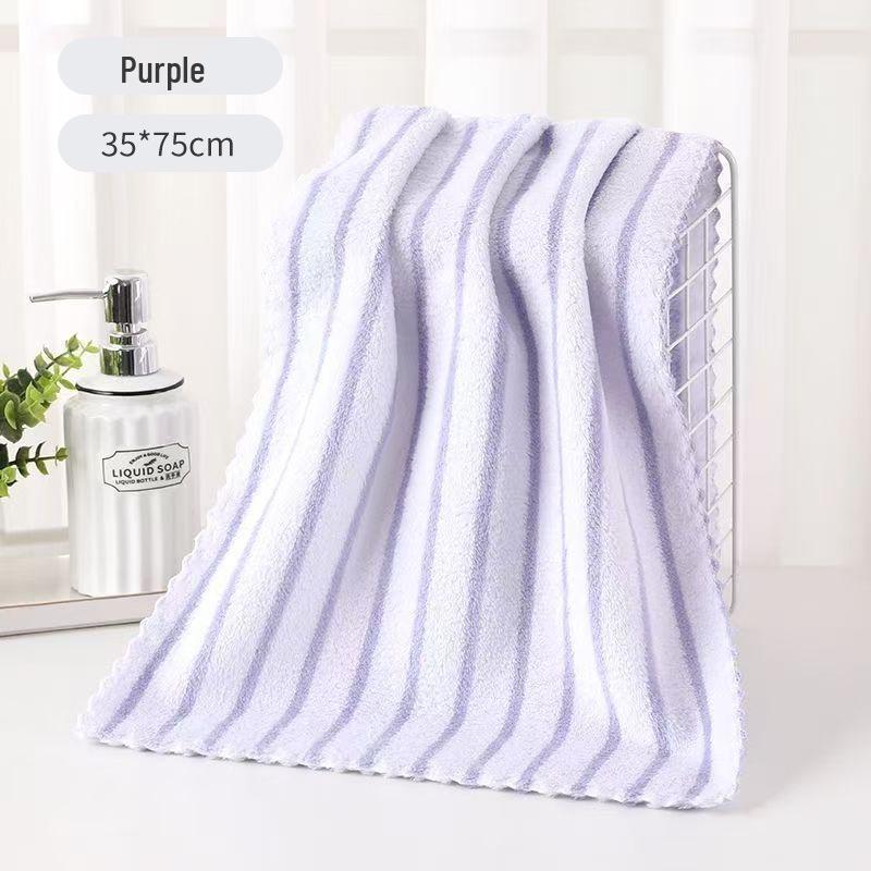 Coral Velvet Ribbed Quick-Dry Soft Absorbent Lint-Free Cationic Towel 35x75cm without Waistband