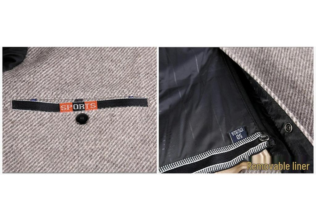 2025 Men's Double-Sided Cashmere & Wool Autumn-Winter Business Coat with Down Liner