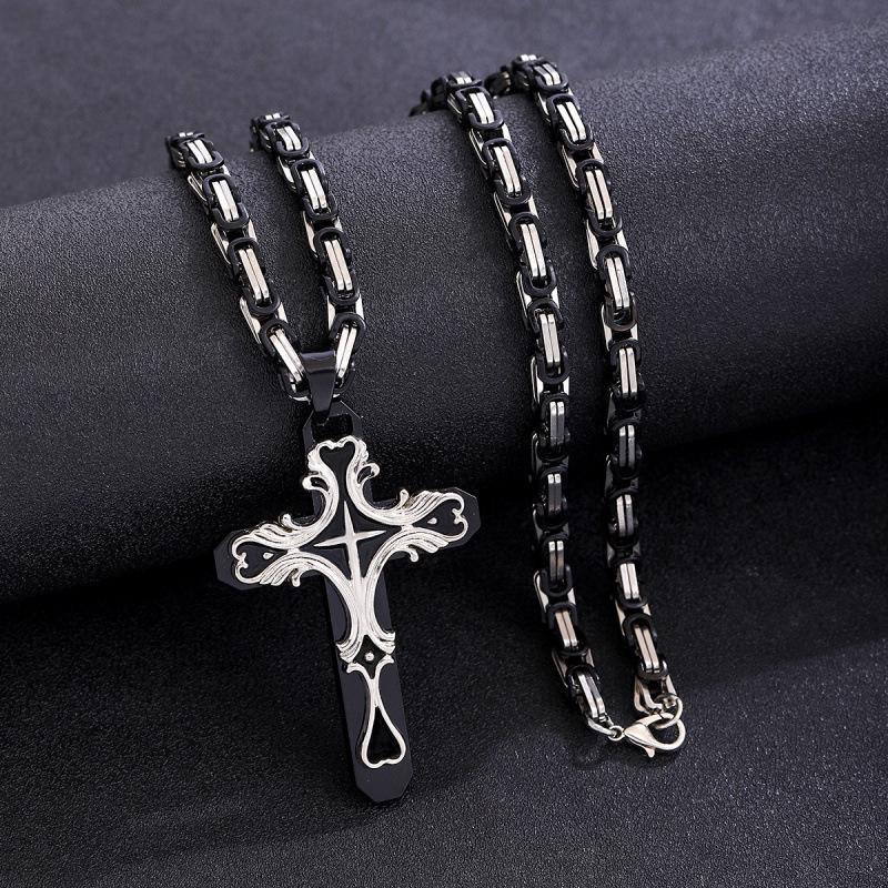 Trendy Multi-Color Enamel Cross Layered Pendant Necklace