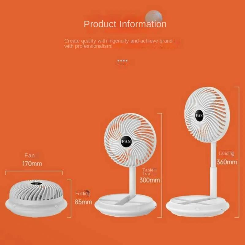 New Electric Fan Retractable Folding Small Fan USB Charging Portable Mini Desktop Home Outdoor Silent Folding Electric Fan