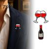 Brooch Accessories Enamel Wine Bottle Metal Brooch, Oil Dripping Glass Lapel Pin, Sweater Cardigan Coat Suit Scarf Decor, Men Women Clothing