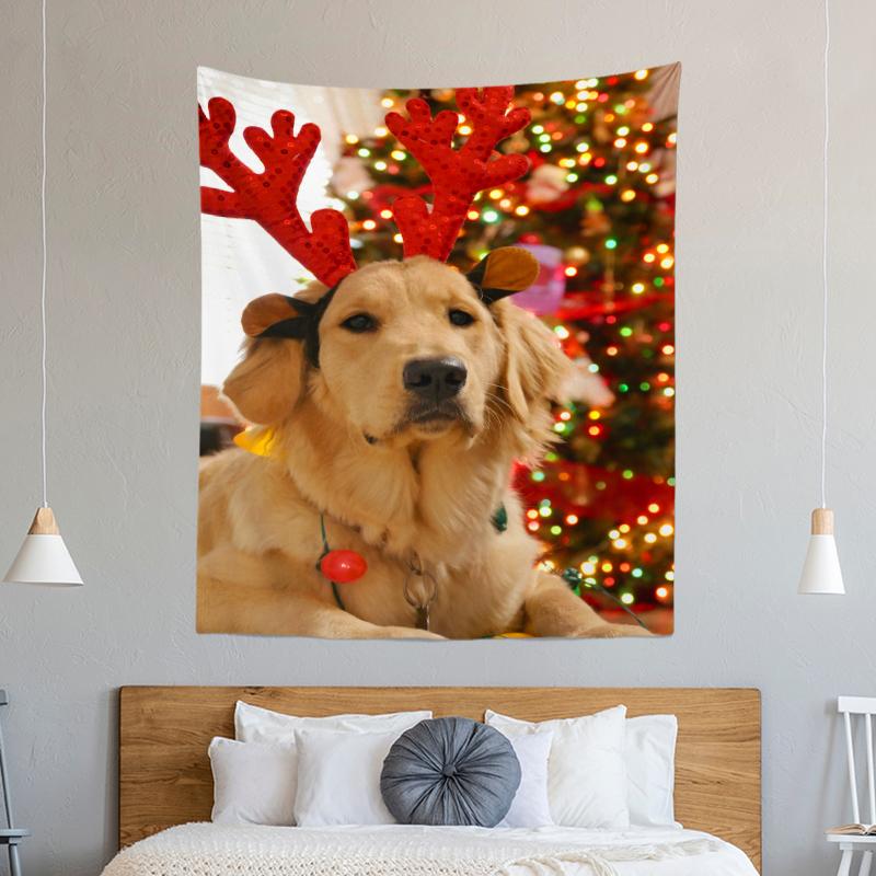 Christmas Tree Decoration Printed Pattern Tapestry Home Living Room Bedroom Wall Decoration Background Cloth Tapestry 230x180cm