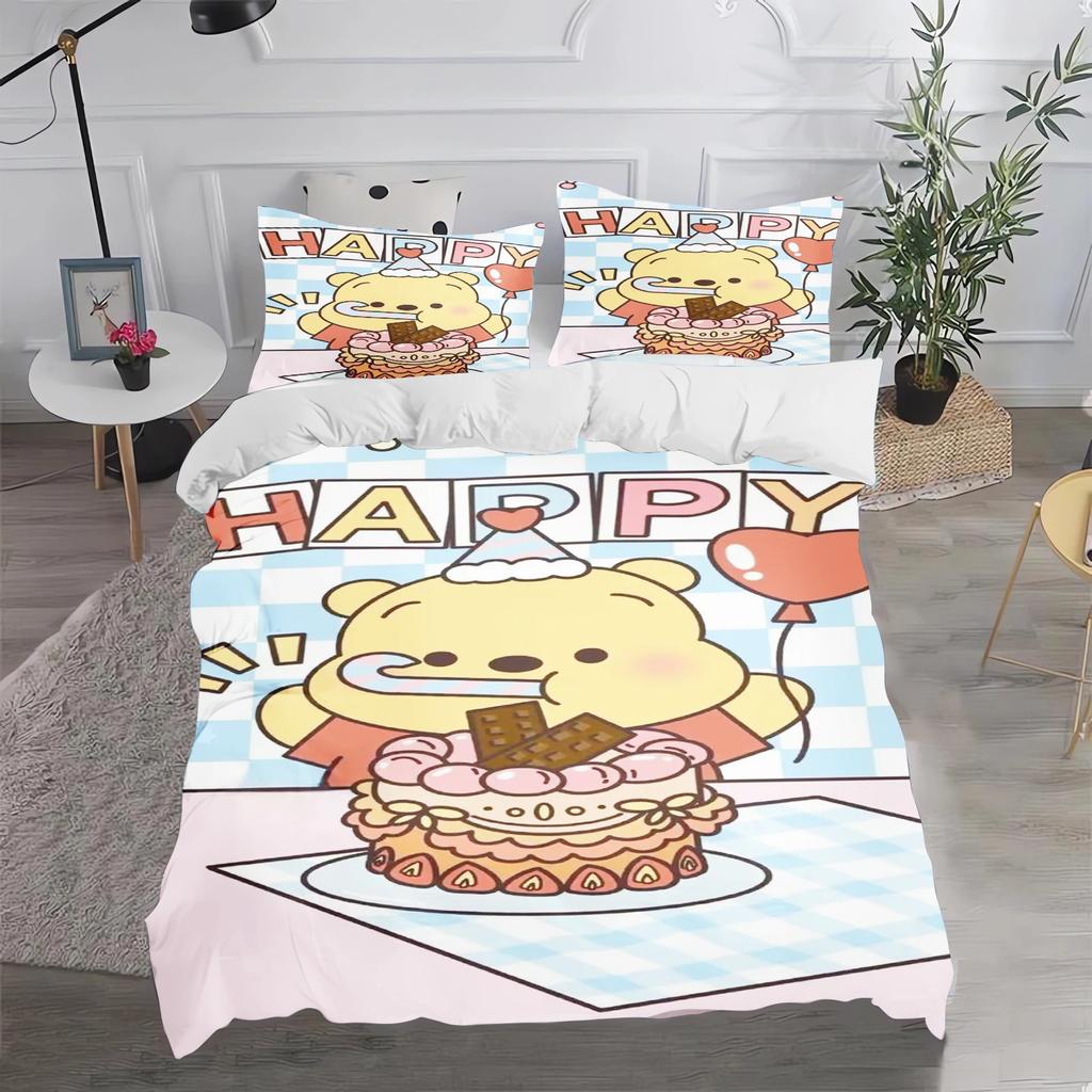 Winnie The Pooh Comforter Bedding Sets Quilt Cover Bed Cover Duvet Cover Pillow Case 2-3 Pieces Sets Kids Adult Size Home Decor