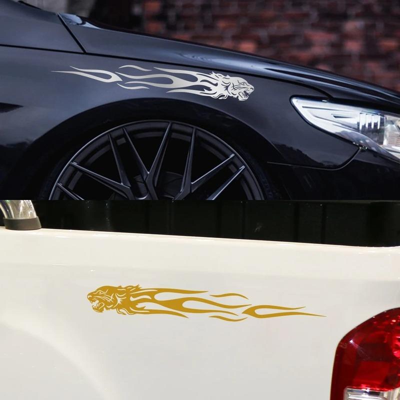 Car Whole Body Stickers Tiger Flame Graphics Vinyl Film Decor Decals Universal Auto External Tuning Accessories Various Sizes
