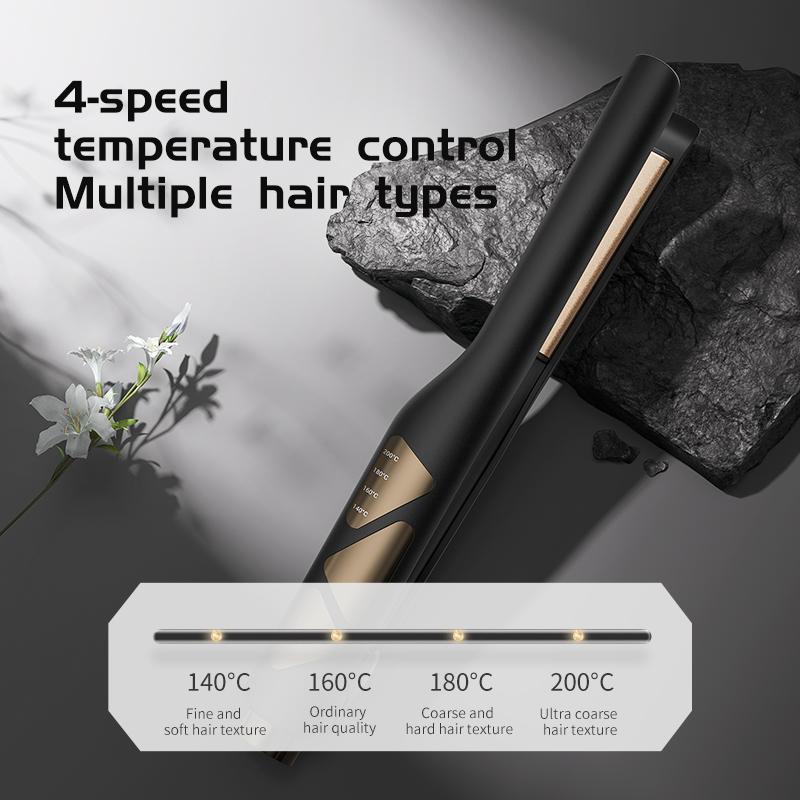 4-Temperature Hair Straightener & Flat Iron - Mini Portable Ceramic Styler for Straight, Curly & Wavy Hair, Frizz Control