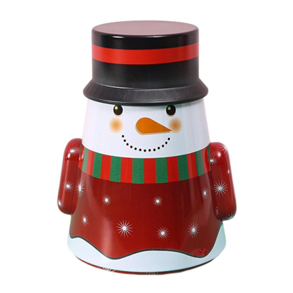 Practical Plastic Christmas Candy Jar Transparent Strong Snowman Ornament Storage Box Large Capacity Plastic Cookie Jars