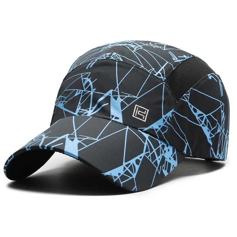 

Унисекс летняя шляпа от солнца: Быстросохнущая, дышащая, спортивная кепка с принтом по всей поверхности Adjustable темно-серого