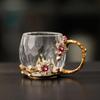 Dream Motion Enamel Crystal Cut Handle Glass Cup