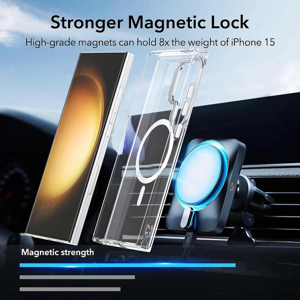 Colorful Magnetic Clear For Magsafe Case For Samsung Galaxy A34 A14 A54 S24 S23 Ultra Plus FE Wireless Charge Shockproof Cover