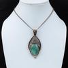 Aquamarine Gemstone Pure Copper Wire Wrapped Handmade Pendant Jewelry