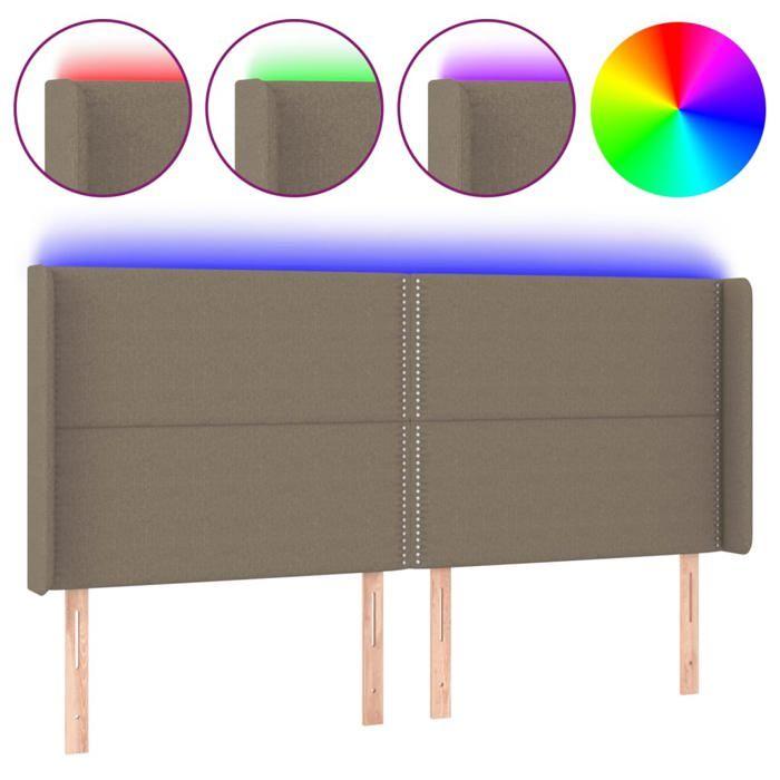 VidaXL LED Headboard Bedroom Furniture Double Bed Accessory Head of Bed Frame Interior Taupe 3123934