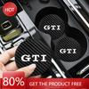 2025 Hot 2Pcs Leather Coaster Anti-noise Water Cup Pad Cushion For Volkswagen GTI GTD CC Sharan Transporter T-Cross Arteon Eos C