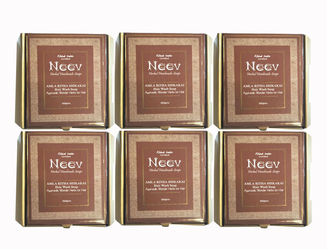 

Handmade NEEV Amla Ritha Shikakai Hair Soap Set of 6