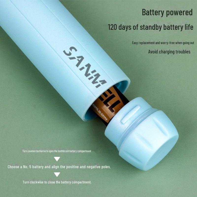 S28 Sonic Electric Toothbrush with Soft Bristles - Battery Powered Silicone Toothbrush for Adults